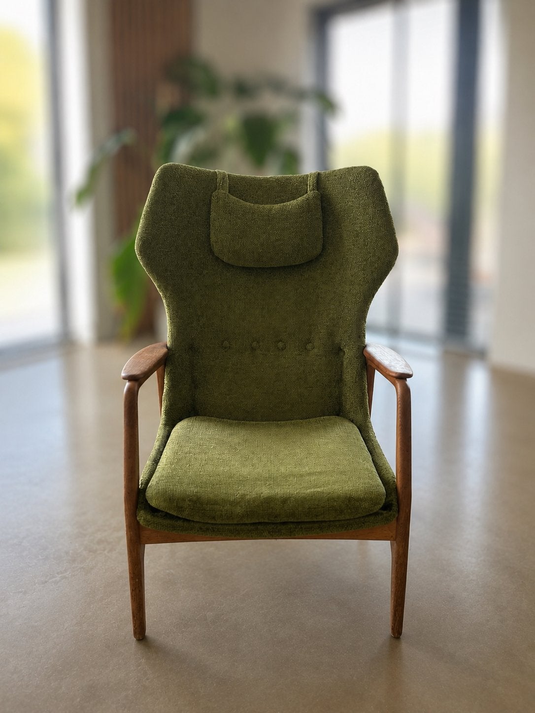 Vintage Bovenkamp wingback fauteuil, groen, 1968, Ophalen