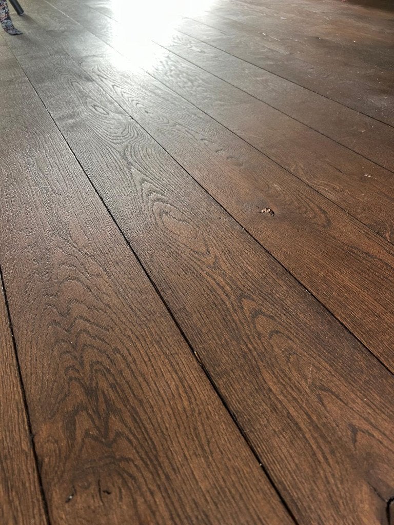Massief eikenhouten vloer - 44 m², Ophalen, Gebruikt, Vloerdelen of -planken, 10 m² of meer