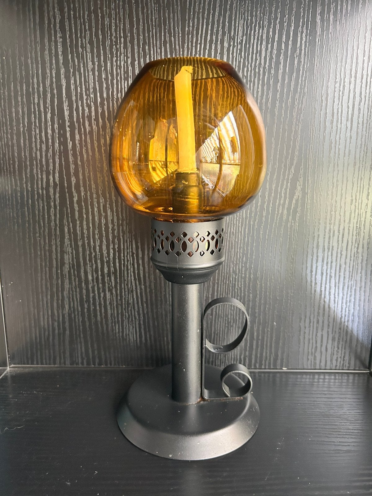 Originele vintage Mason Constant Flame kaarsenhouder, Ophalen, Zo goed als nieuw, Glas, Vintage