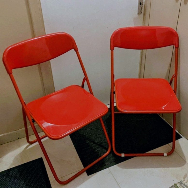 vintage TED chairs, Ophalen, Twee, Rood, Kunststof