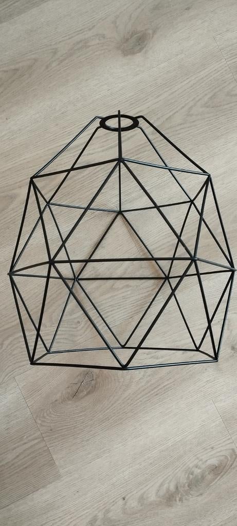 Draad frame lamp zwart, Huis en Inrichting, Lampen | Lampenkappen, 25 tot 50 cm, Zwart, Rond, Ophalen of Verzenden