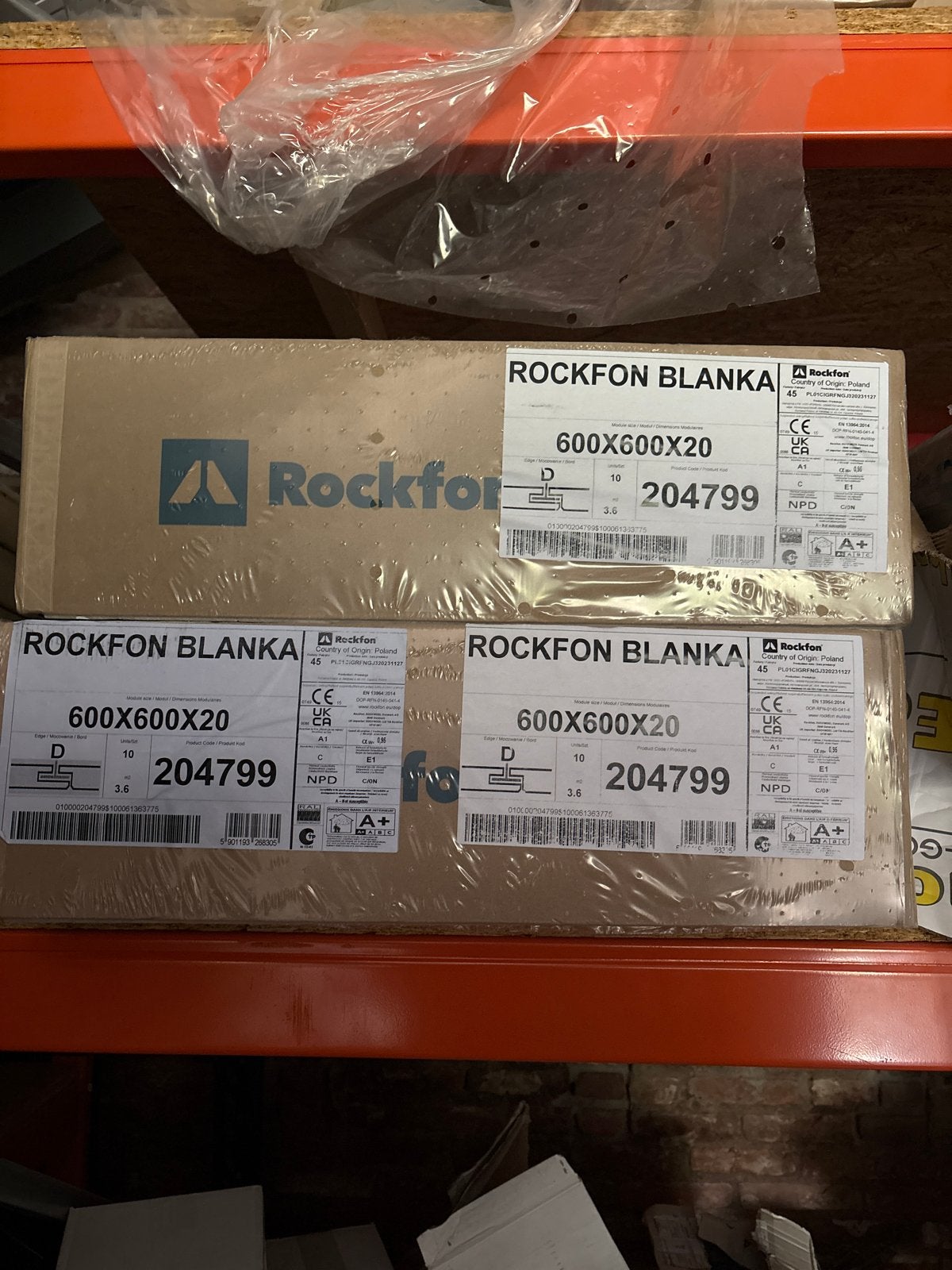 Rockfon Blanka Plafondpanelen 600x600x20mm, Ophalen, Nieuw, Overige materialen, 20 tot 50 mm