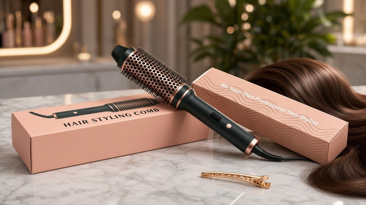 Roterende Hot Air Styling Brush – Föhnborstel Krul & Volume, Ophalen of Verzenden, Zo goed als nieuw, Föhn of Haardroger
