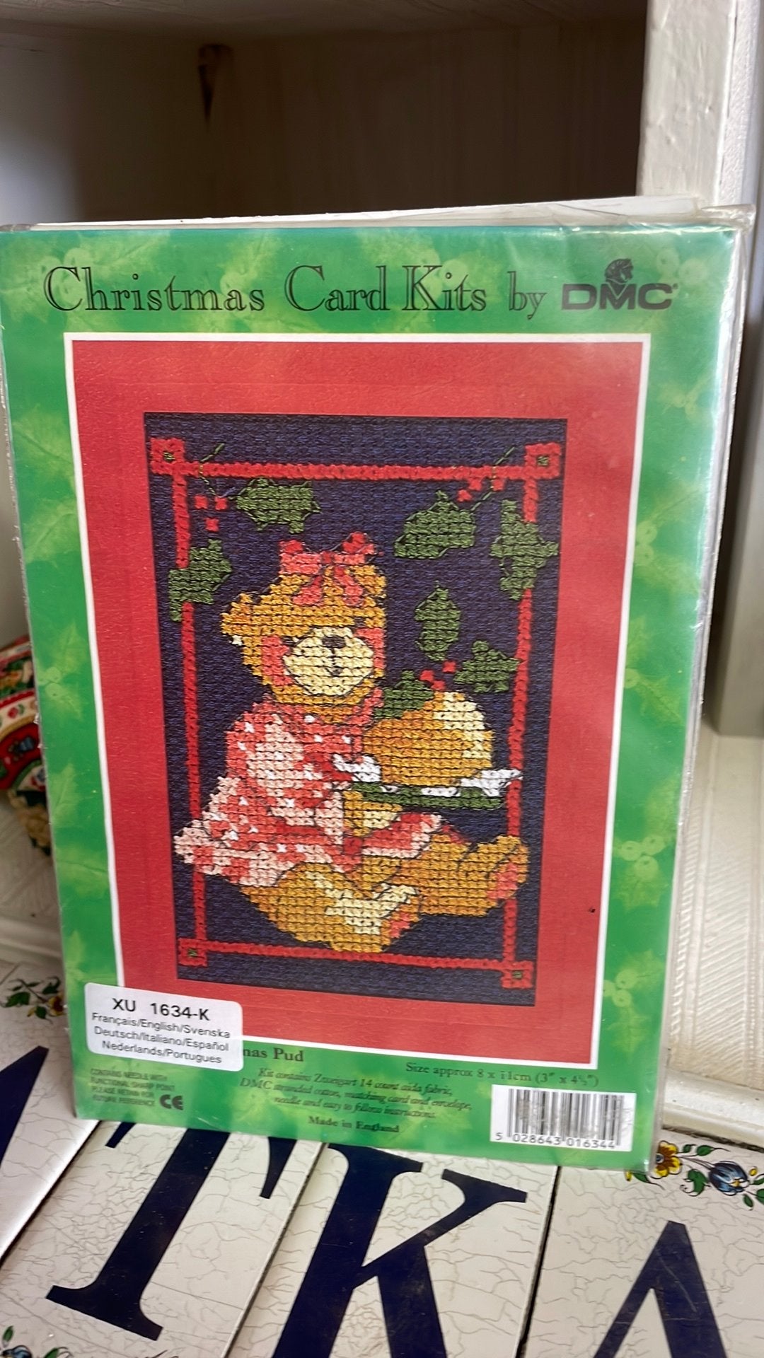 Borduurpakket kerstkaart groot, Hobby en Vrije tijd, Ophalen of Verzenden, Nieuw, Borduurpakket