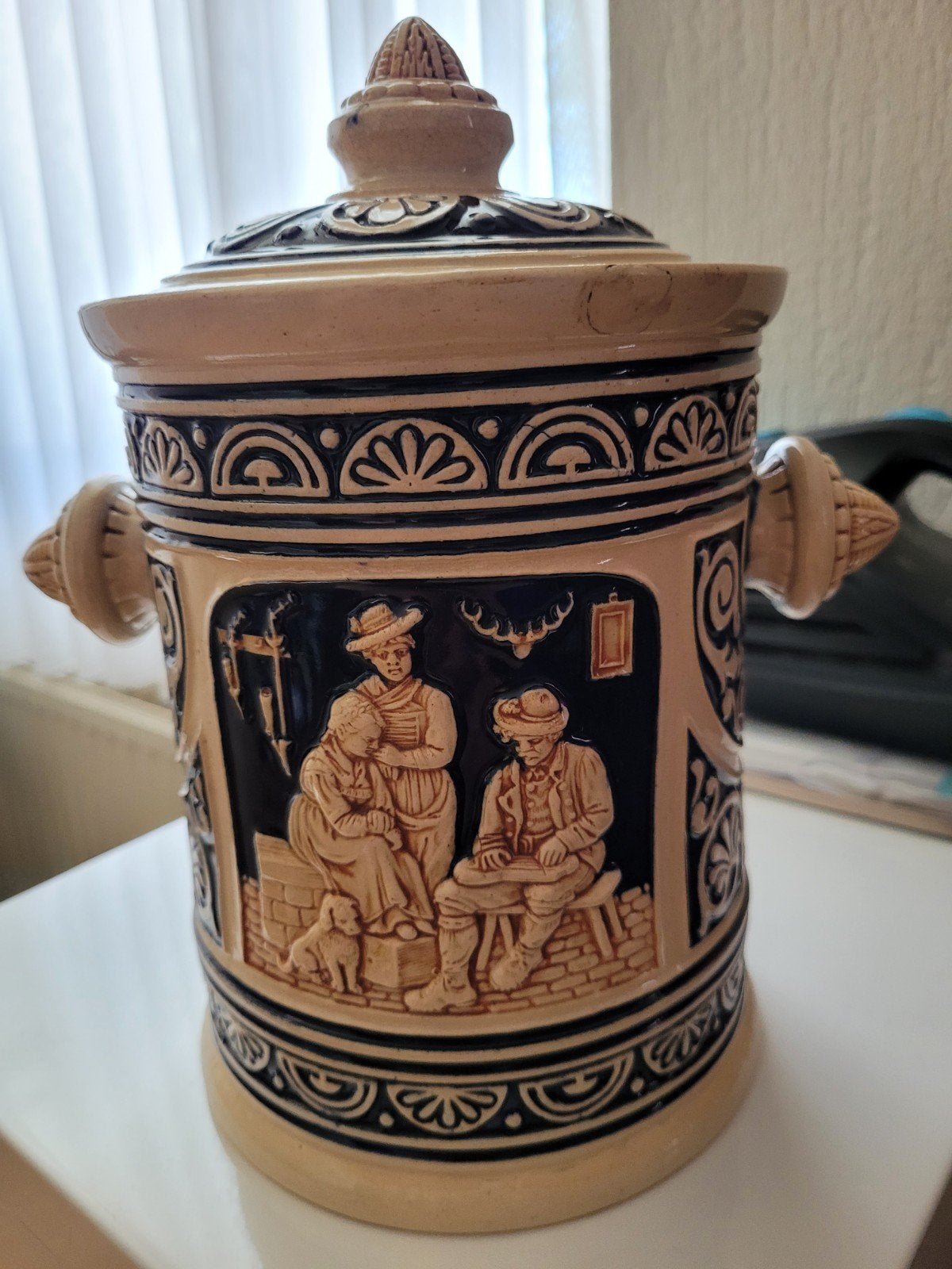 Antieke tabakspot met deksel, Antiek en Kunst, Antiek | Keramiek en Aardewerk, Ophalen of Verzenden