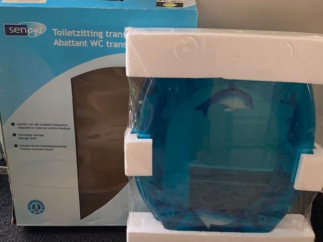 Toiletbril transparant met dolfijnafbeeldingen, Ophalen of Verzenden, Nieuw, Toilet