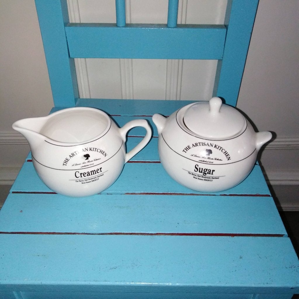 The Artisan Kitchen creamer kannetje en sugar potje, Ophalen, Gebruikt, Overige typen, Overige stijlen