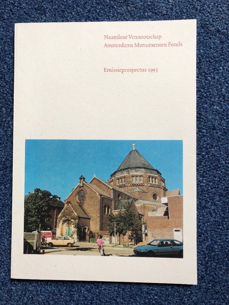 Emissieprospectus 1993 Amsterdams Monumenten Fonds, Ophalen of Verzenden, Nieuw, Architecten