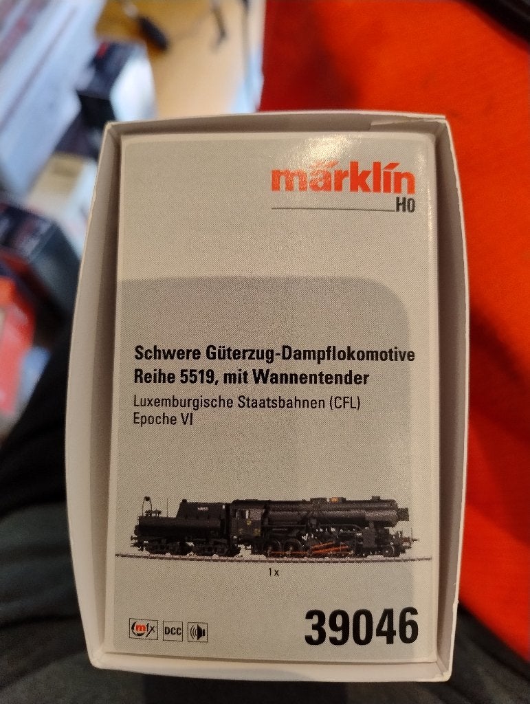 Märklin 39046 CFL Stoomlocomotief Reeks 5519 – H0, Hobby en Vrije tijd, Modeltreinen | H0, Wisselstroom, Locomotief, Nieuw, Ophalen of Verzenden