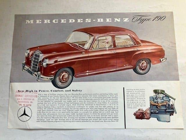 Originele Mercedes-Benz      Type 190    Leaflet    (Engels), Gelezen, Mercedes-Benz, Mercedes, Ophalen of Verzenden