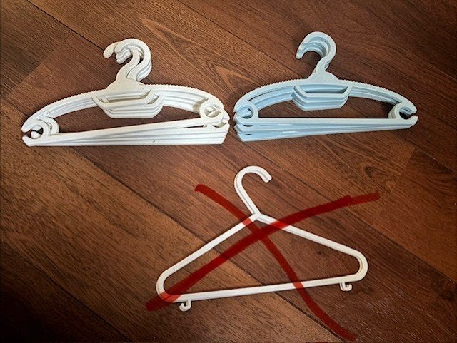 8 kinderkledinghangers 4 wit 4 blauw (advr 231), Ophalen of Verzenden, Nieuw, Kunststof, Kinderen