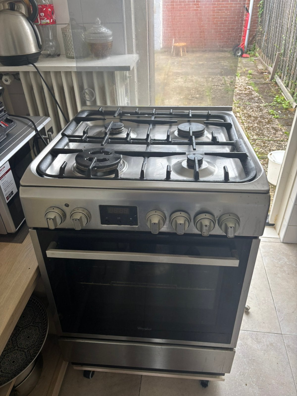 Whirlpool gasfornuis met oven, Witgoed en Apparatuur, Ophalen, Gebruikt, 60 cm of meer, 4 kookzones
