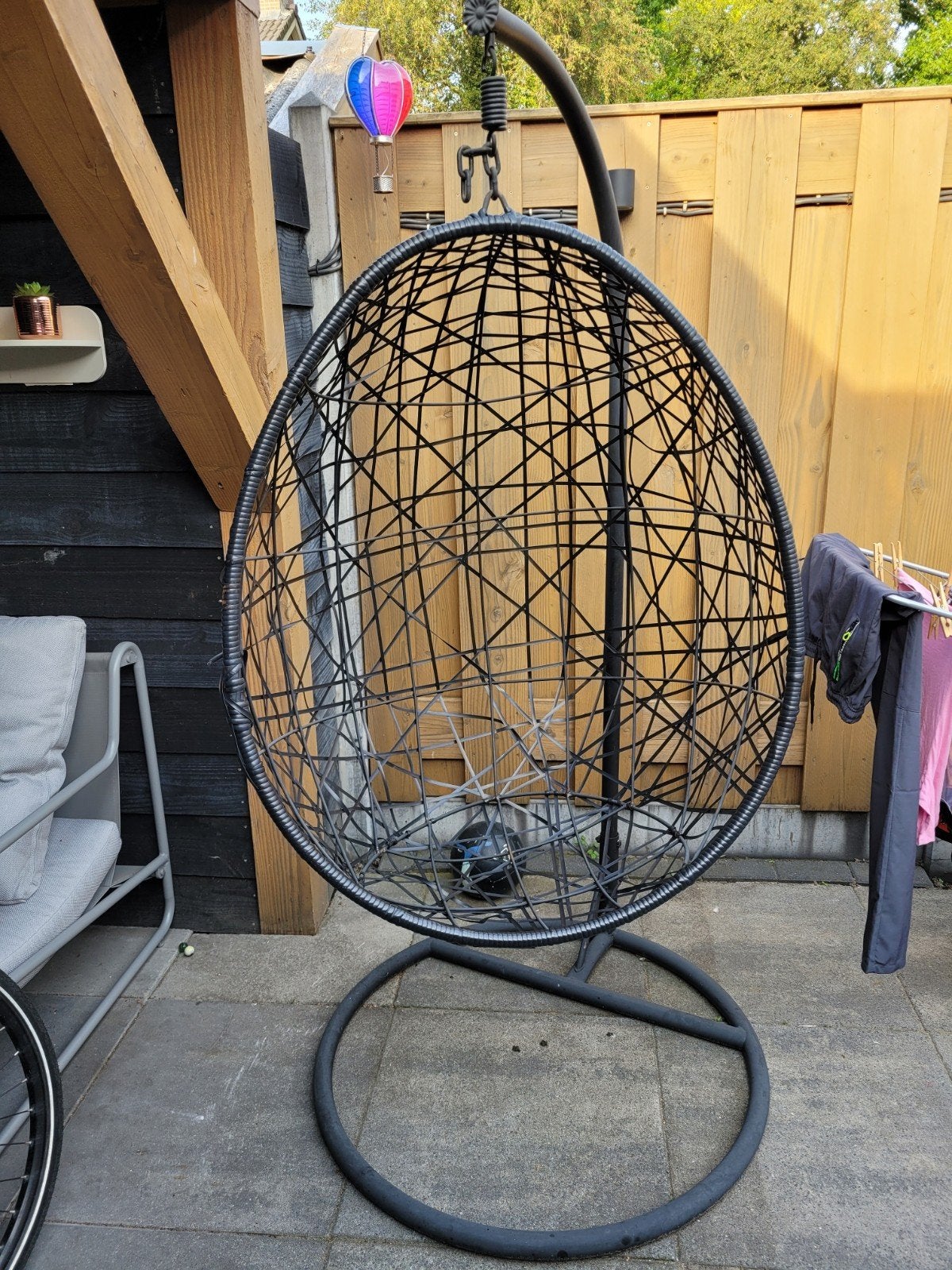 hangstoel ei, Tuin en Terras, Tuinstoelen, Ophalen, Gebruikt, Rotan