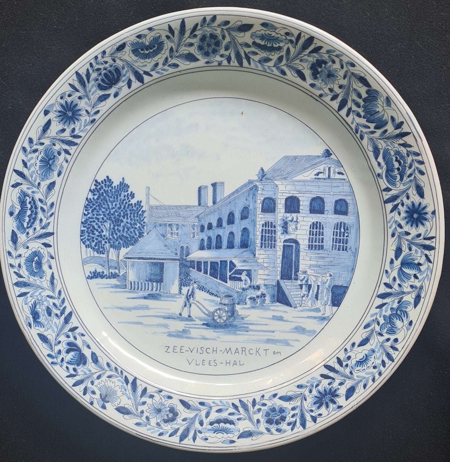Antiek wandbord Delft Tichelaar Makkum, Ophalen of Verzenden