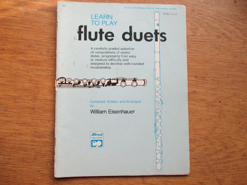 Learn to play flute duets -william eisenhauer - dwarsfluit, Ophalen of Verzenden, Gebruikt, Les of Cursus, Dwarsfluit of Piccolo