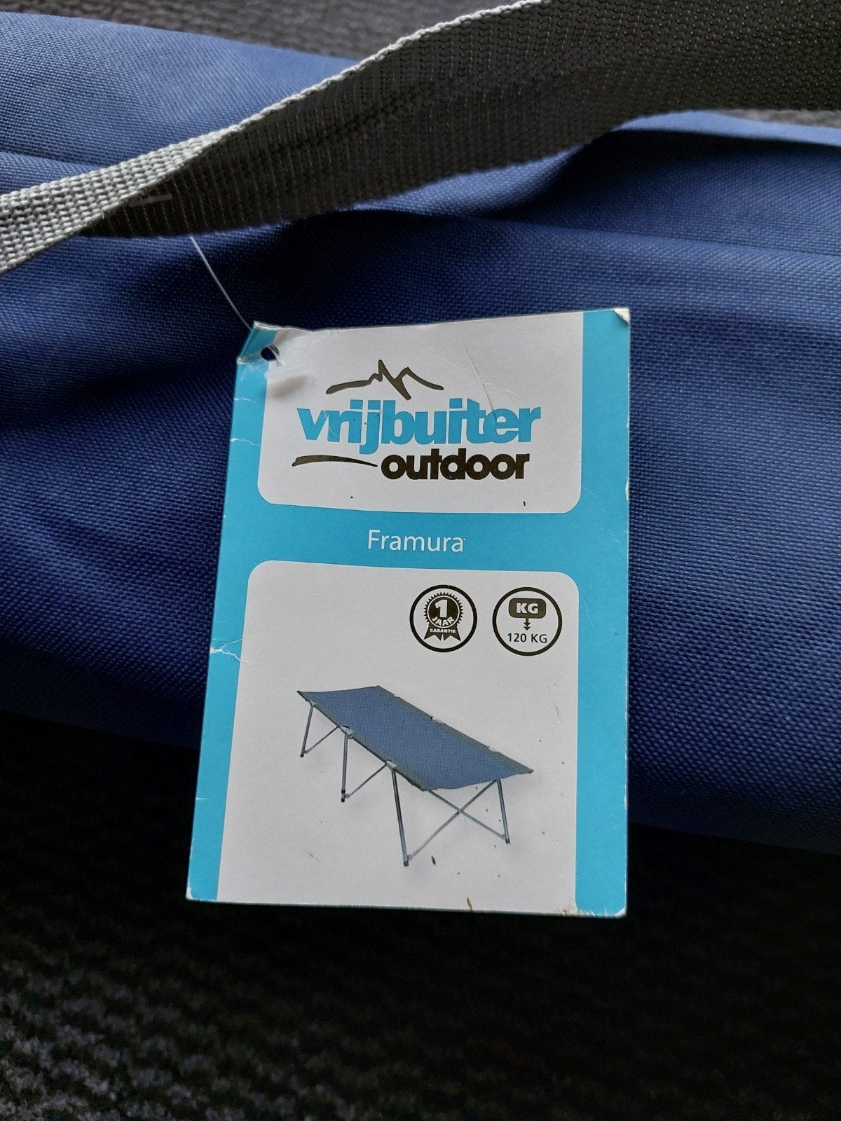 veldbed blauw 120 x 63 tot 120 kg, Ophalen of Verzenden, Zo goed als nieuw, 1-persoons