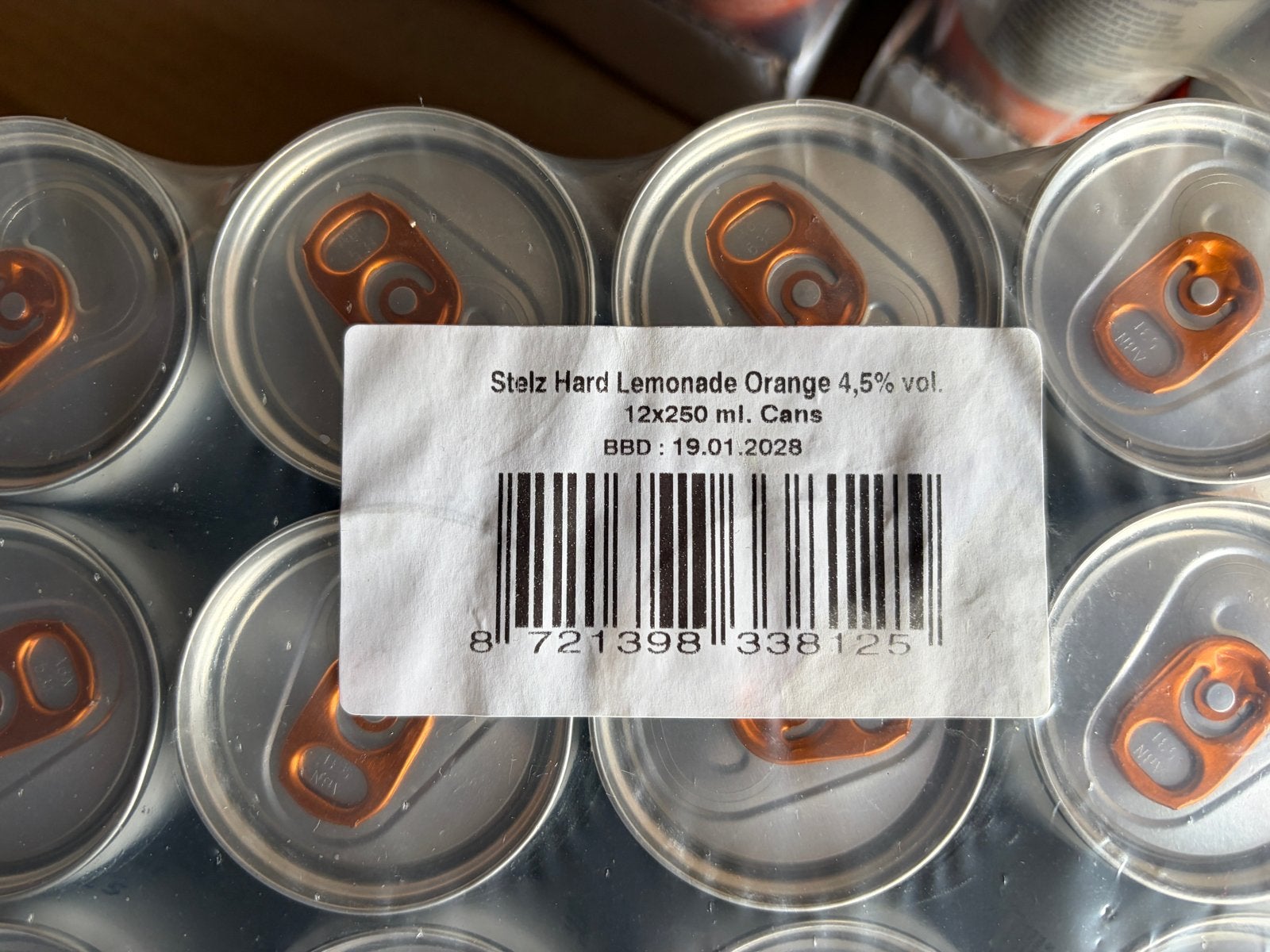 60x STËLZ Hard Seltzer Peach & Orange 4,5% – 5 trays, Ophalen