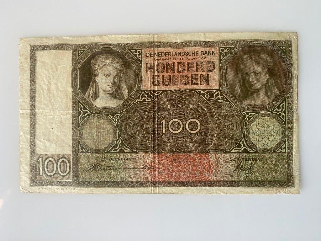 Bankbiljet 100 Gulden 1940 (Luitspelende Vrouw) - DG051637