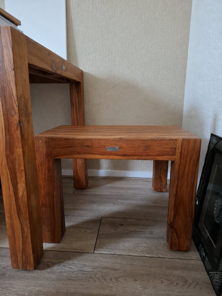 Massief Palissander Bijzettafel / Salontafel (60x60x45), Gebruikt, Vierkant, Hout, Ophalen