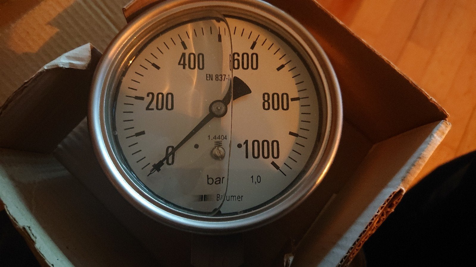 Baumer bourdon rvs drukmeter 1000 bar, Ophalen of Verzenden, Nieuw