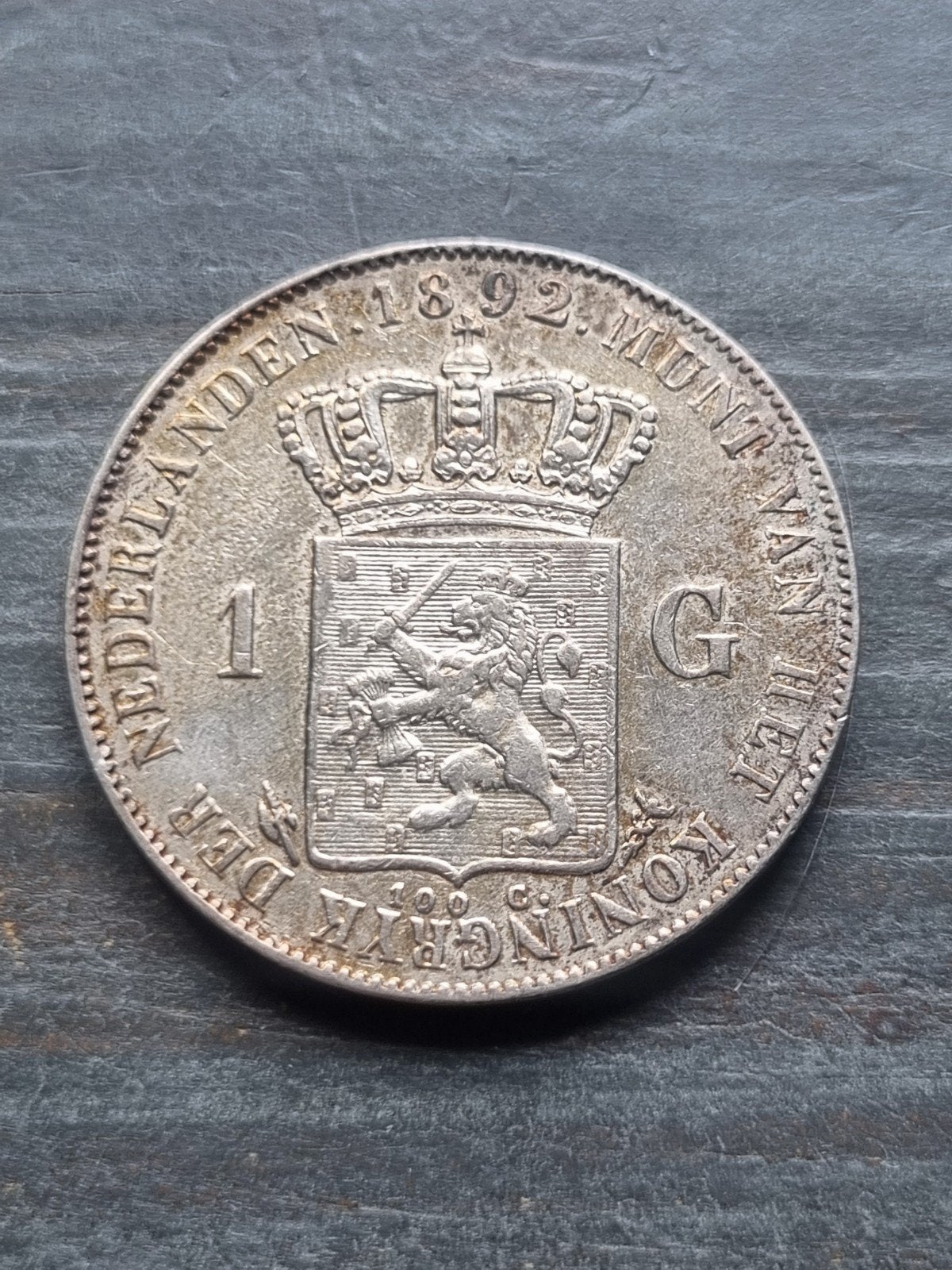 1 gulden 1892 Wilhelmina langhaar, Ophalen of Verzenden, Koningin Wilhelmina, 1 gulden, Zilver
