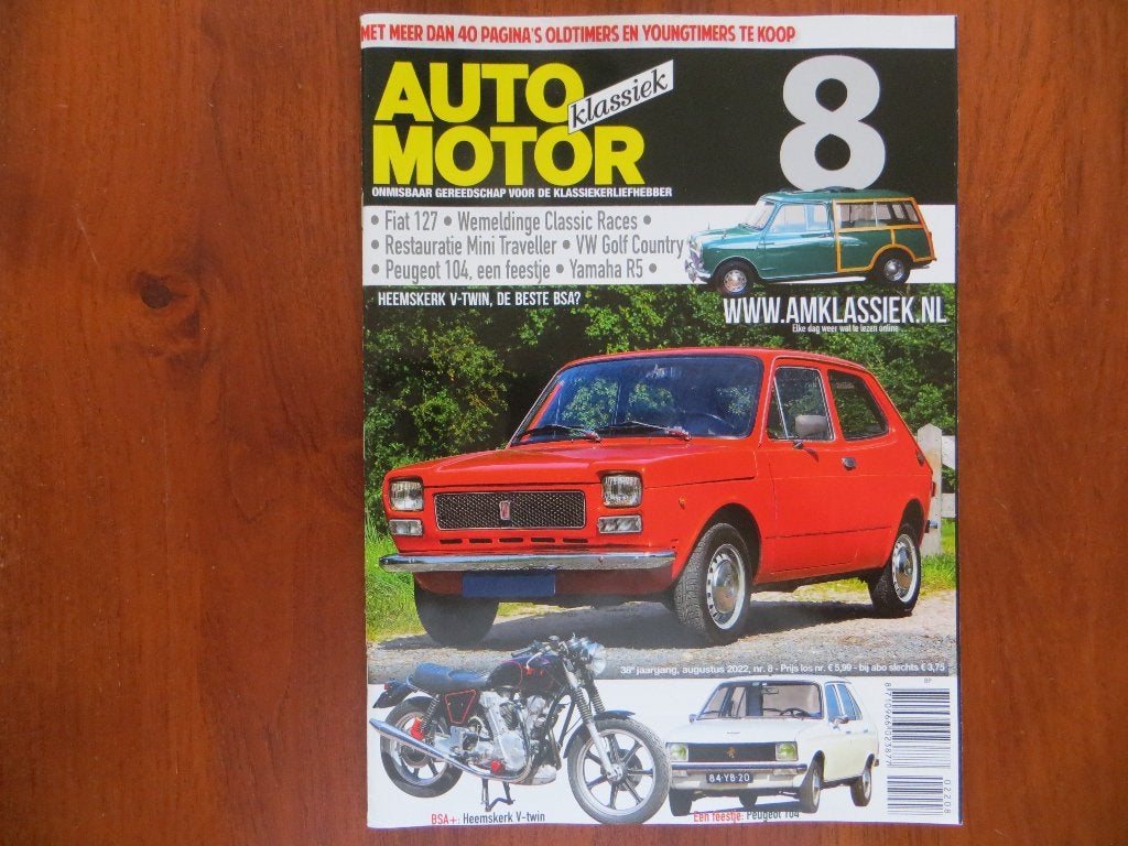 Auto Motor Klassiek 8 2022 Fiat 127, Mini Traveller, Peu 104, Ophalen of Verzenden, Nieuw, Overige merken
