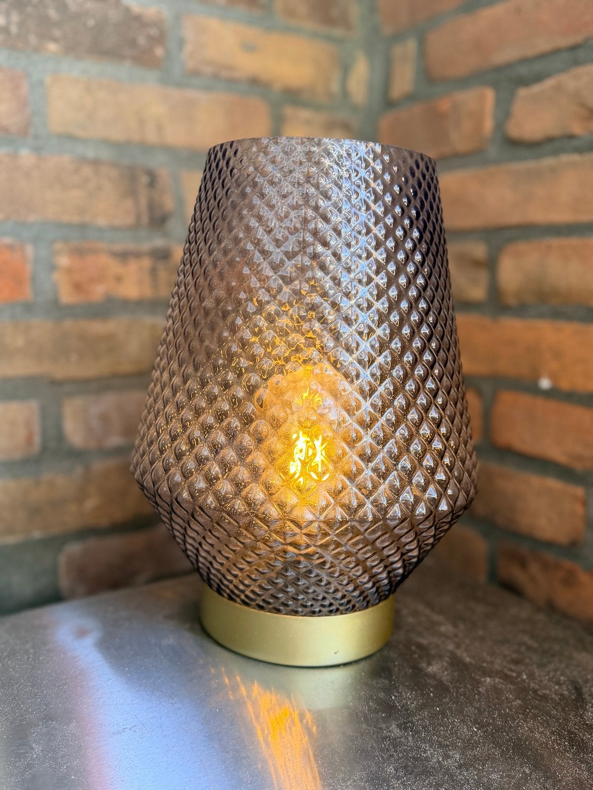 Batterij Tafellamp - Draadloos & Sfeervol - 28cm Hoog, Ophalen of Verzenden, Draadloos, Glas, Sfeerlamp