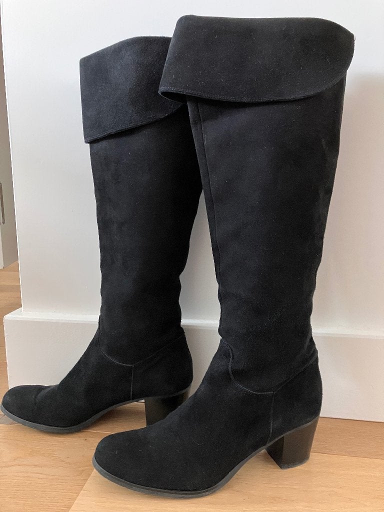 Zwart suede ‘over de knie’ laars, Hoge laarzen, Zwart, Cypres, Ophalen of Verzenden