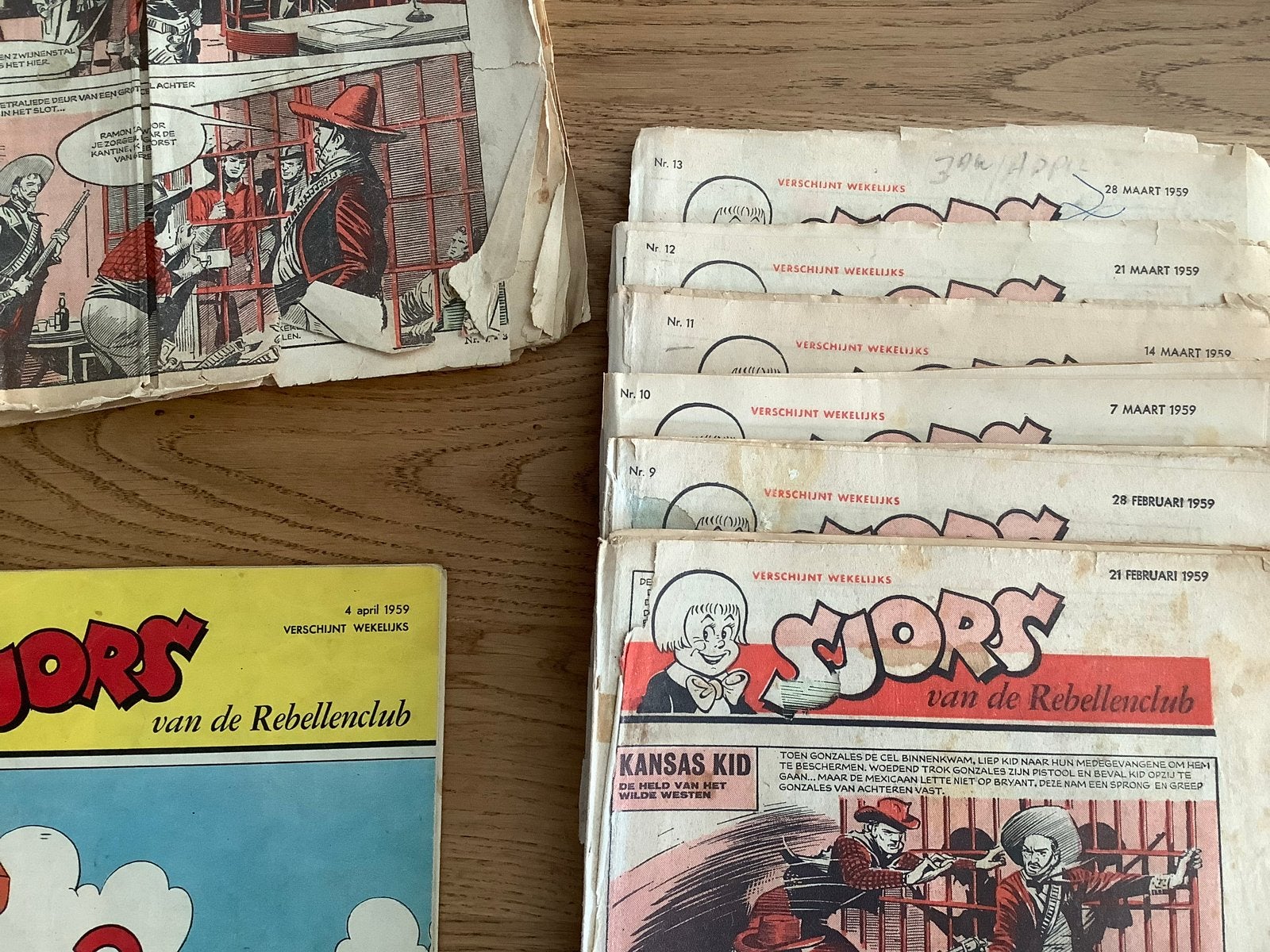 Sjors van de Rebellenclub - 1959, + de 1e in nieuwe layout., Meerdere stripboeken, Ophalen of Verzenden, Gelezen
