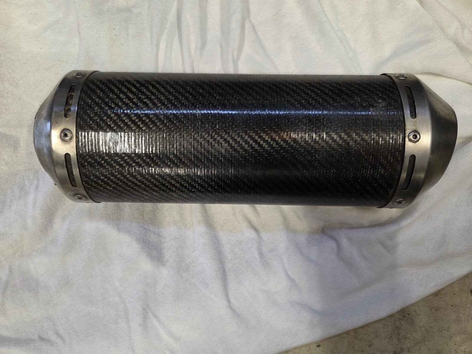 Carbon demper 52mm / Universele uitlaatdemper, Ophalen of Verzenden, Gebruikt