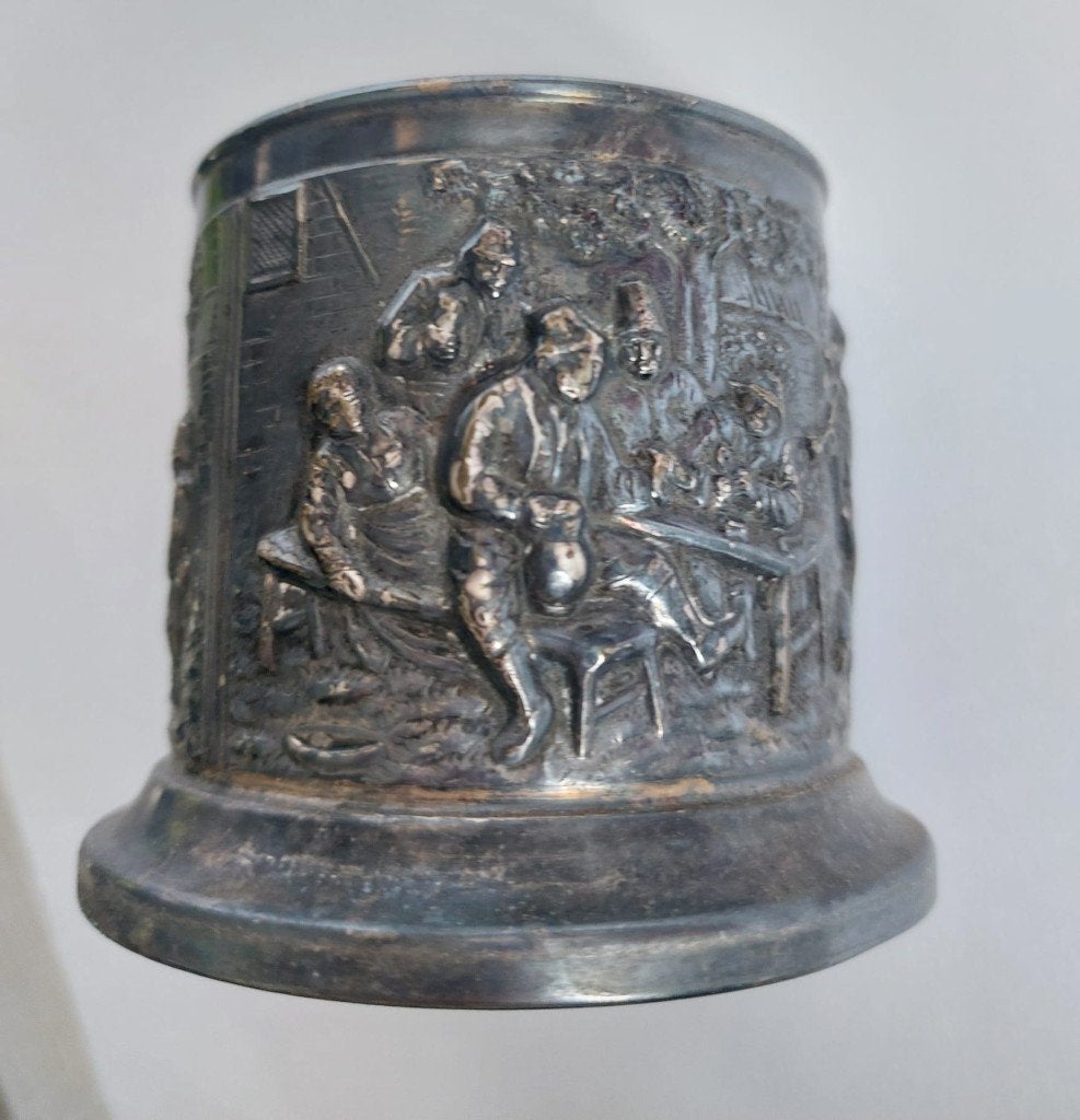 Oud hollands verzilverd lepelvaasje, Ophalen of Verzenden