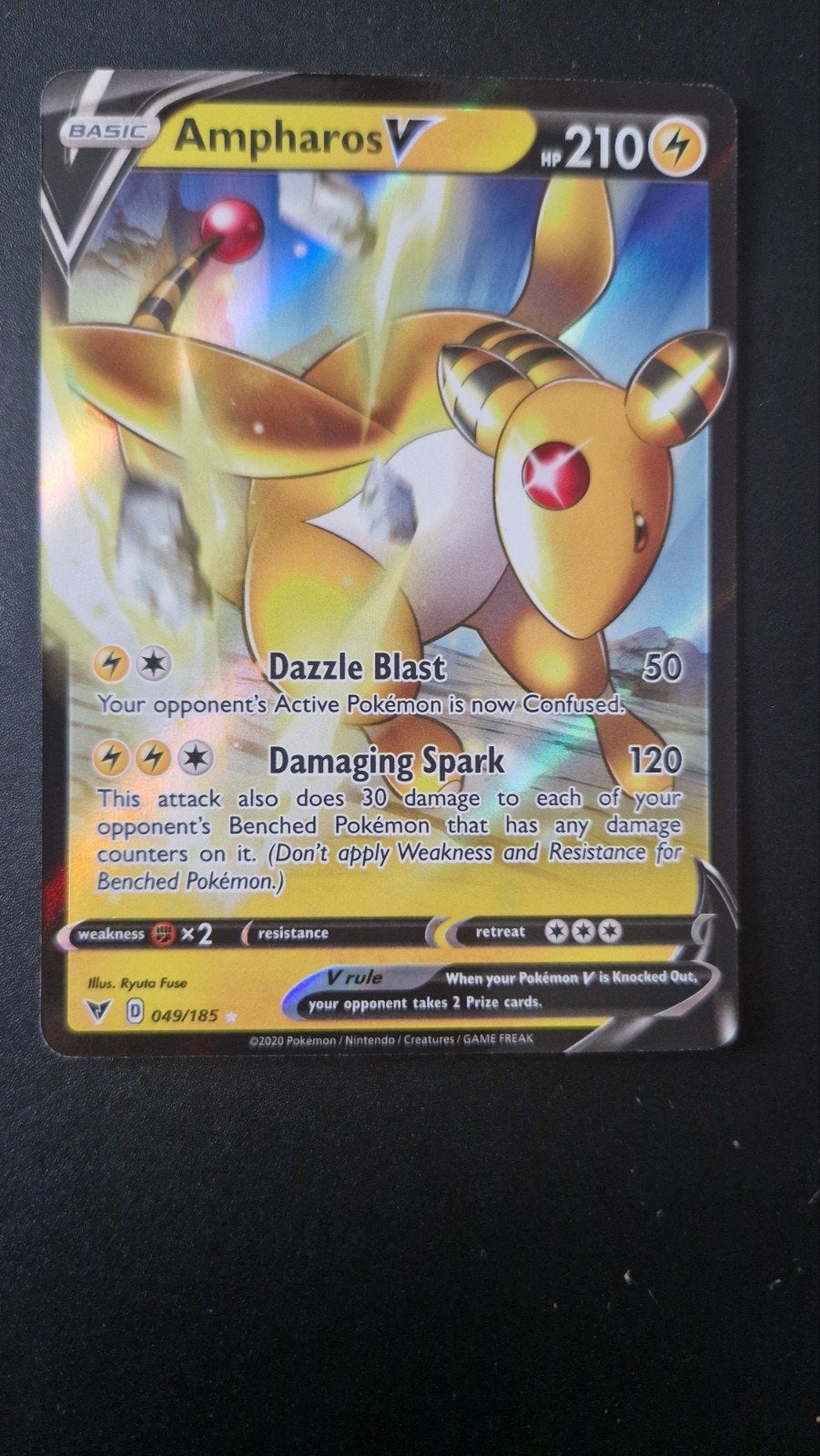 Ampharos V 049/185 Vivid Voltage Pokemon, Ophalen of Verzenden, Zo goed als nieuw, Losse kaart