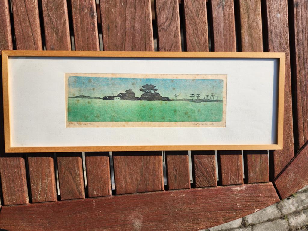 Rob van Galiën - Nabij Ransdorp (1981) - Ingekleurde ets, 10 cm, Ophalen of Verzenden, Landschap, 30 cm