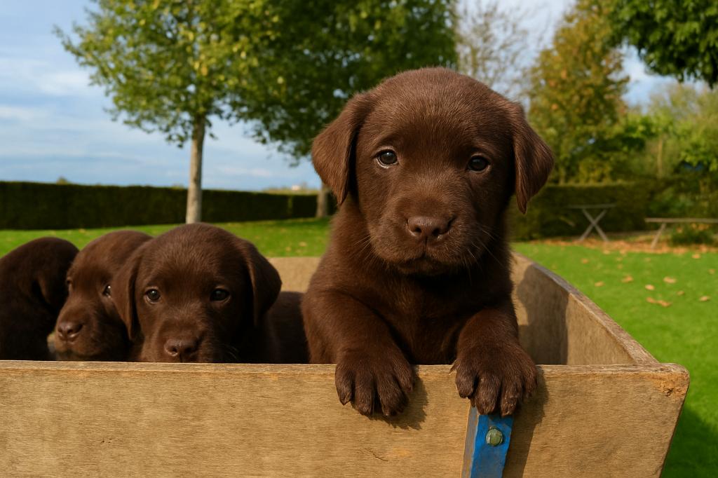 Choco bruine Labrador pups, 8 tot 15 weken, Labrador retriever, Parvo, Meerdere