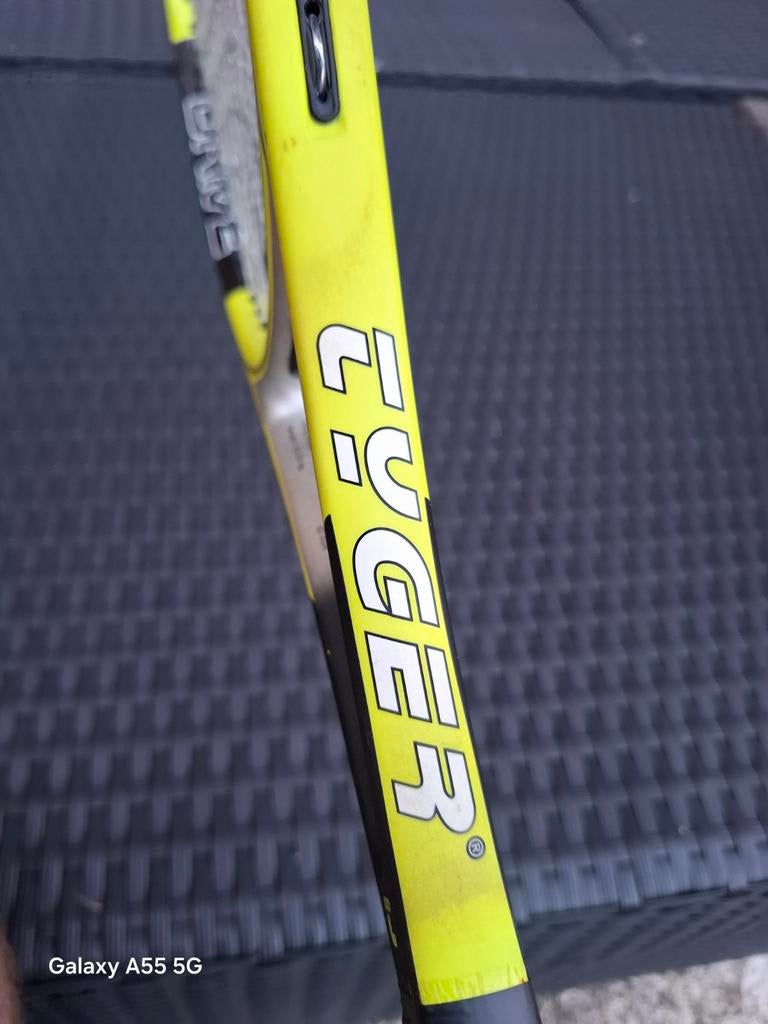 Tyger Tennisracket - Geel/Zwart - Gripmaat L3, Gebruikt, Luger Sports, Racket, Onbekend, raadpleeg productverpakking