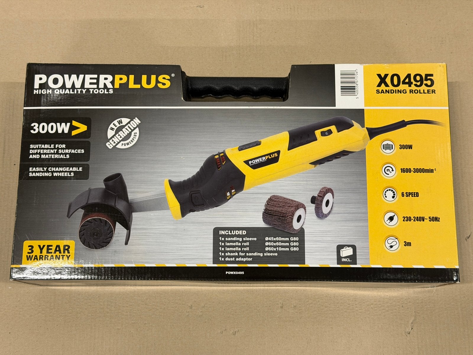 Nieuwe Powerplus POWX0495 Schuurroller 300W - Veelzijdig!, Ophalen of Verzenden, Nieuw, Minder dan 600 watt, Overige typen