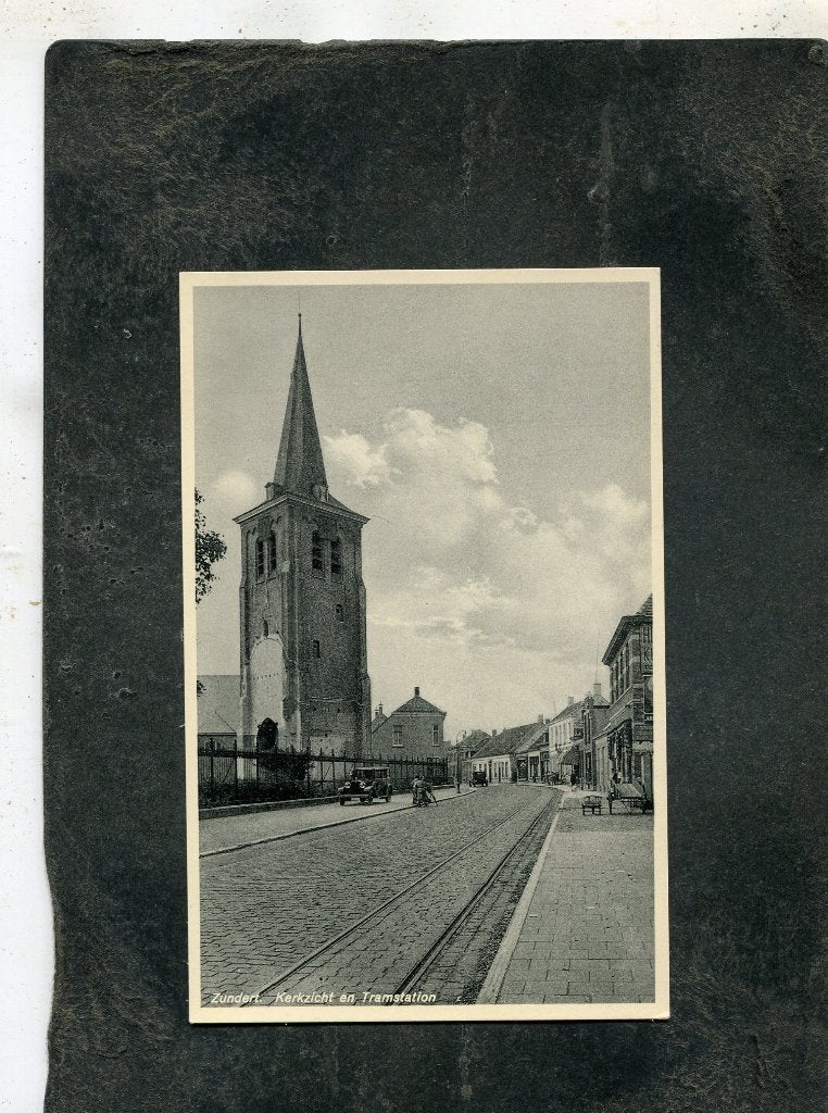Ansicht Zundert - Kerkzicht en Tramstation, Verzenden, 1920 tot 1940, Ongelopen