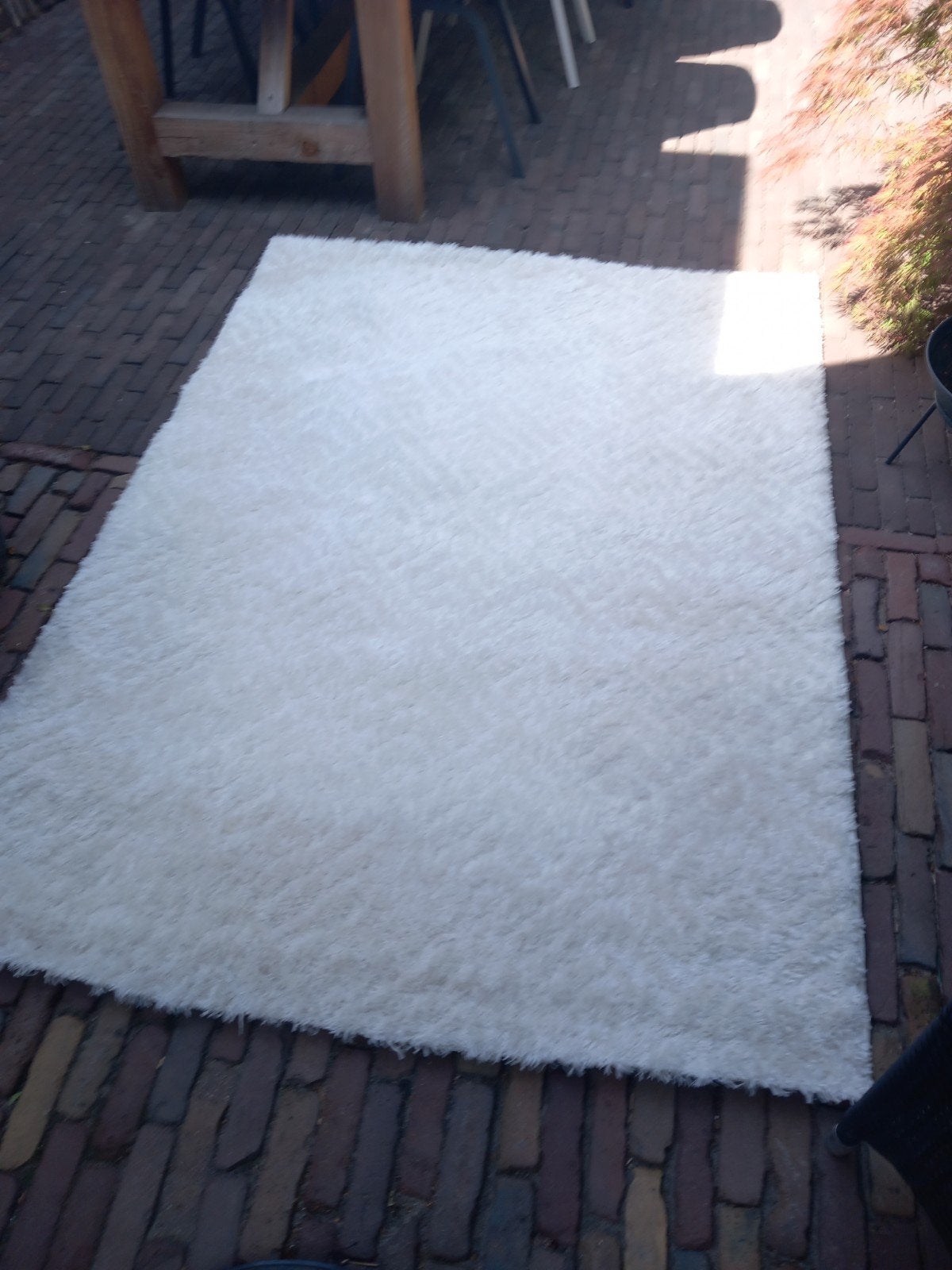 Crème Vloerkleed 130x190 cm - Zacht en Comfortabel, Ophalen, 100 tot 150 cm, Modern, Shaggy, Zo goed als nieuw