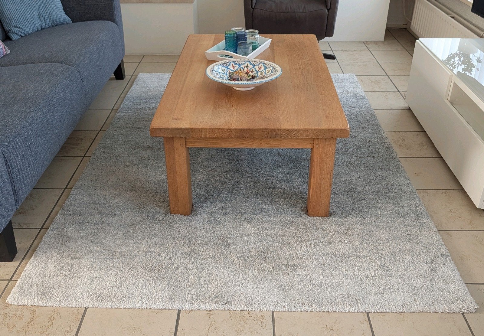 Modern grijs vloerkleed 157x233 cm, Ophalen, 150 tot 200 cm, 200 cm of meer, Zo goed als nieuw