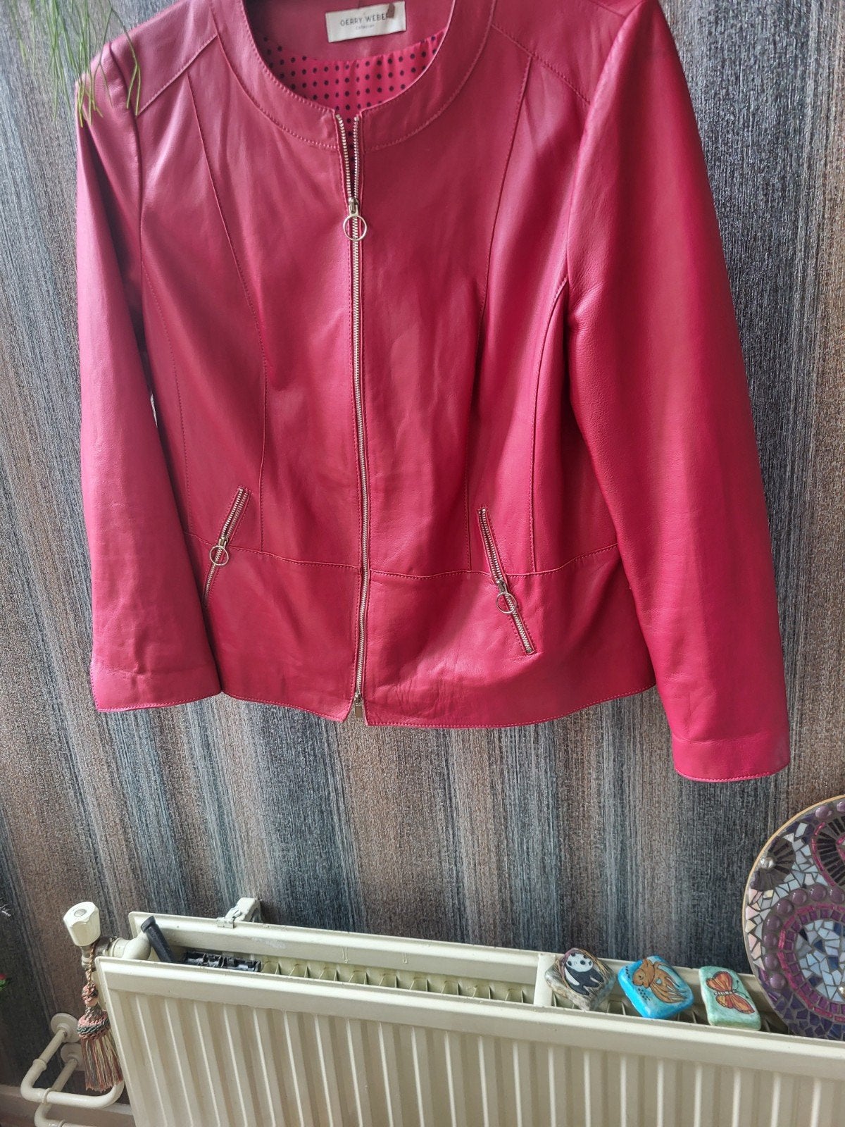 Leer jasje, Gerry Weber mt 46, Kleding | Dames, Jassen | Zomer, Ophalen of Verzenden, Zo goed als nieuw, Maat 46/48 (XL) of groter