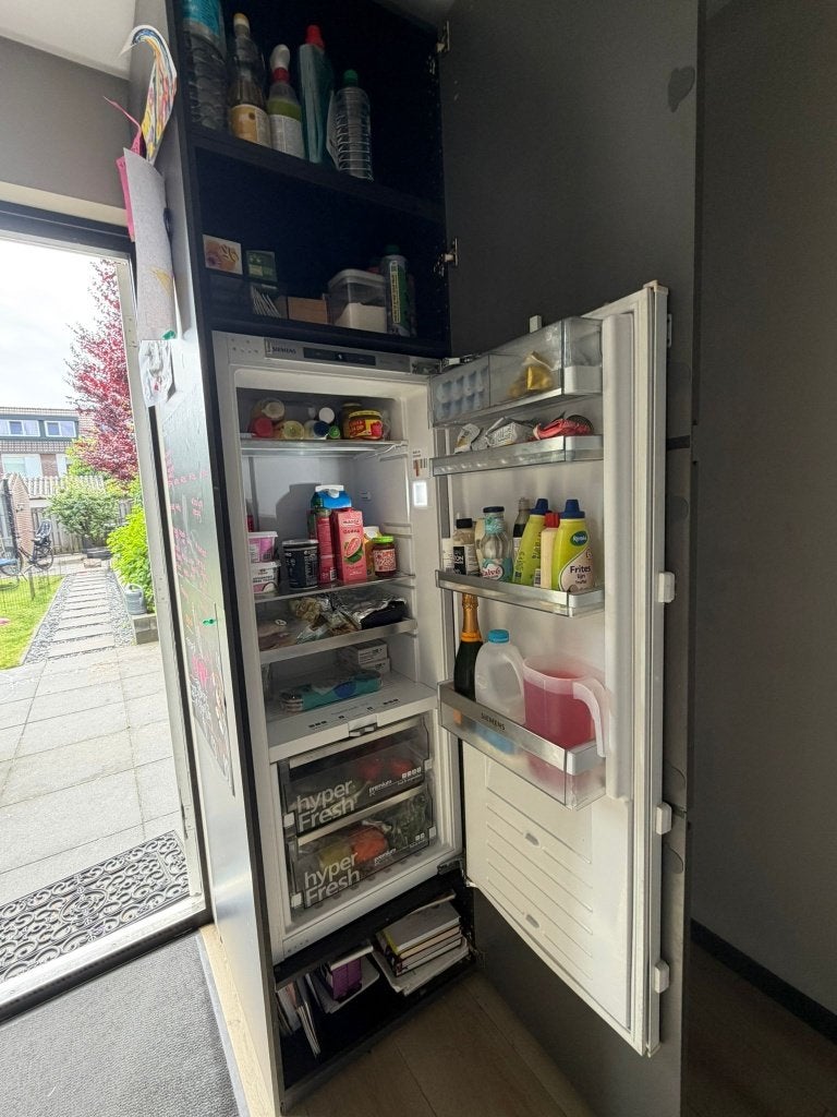 Luxe strakke Moderne matgrijze keuken - GEDEMONTEERD, Dubbelwandige keuken, Ophalen of Verzenden, Zo goed als nieuw, Grijs