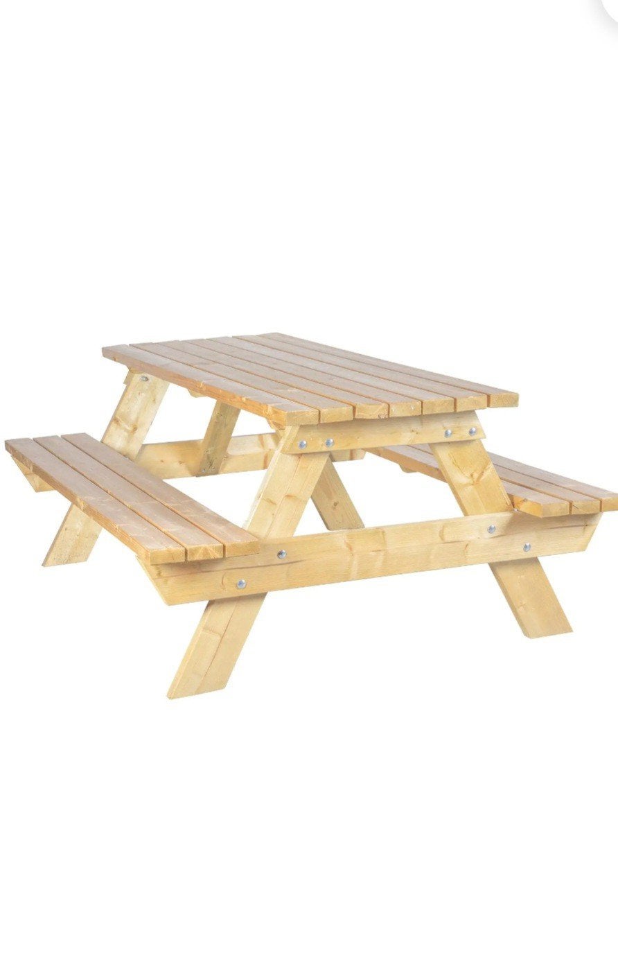 Houten picknicktafel voor buiten, Ophalen of Verzenden, Gebruikt, Rechthoekig, Hout