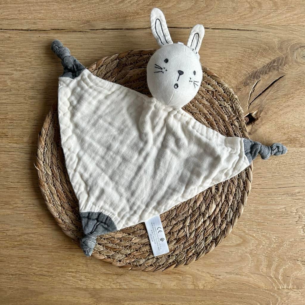 Nieuw Knuffeldoekje Konijn Wit/Grijs, Kinderen en Baby's, Speelgoed | Knuffels en Pluche, Ophalen of Verzenden, Nieuw, Wit, Knuffeldoekje