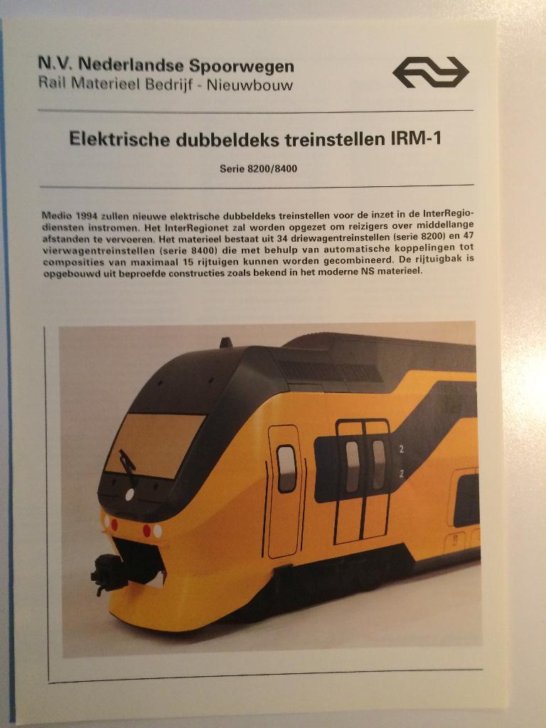 Brochures: Nederlandse Spoorwegen–Materieel (7 Stuks), Verzenden, Zo goed als nieuw, Trein, Overige typen