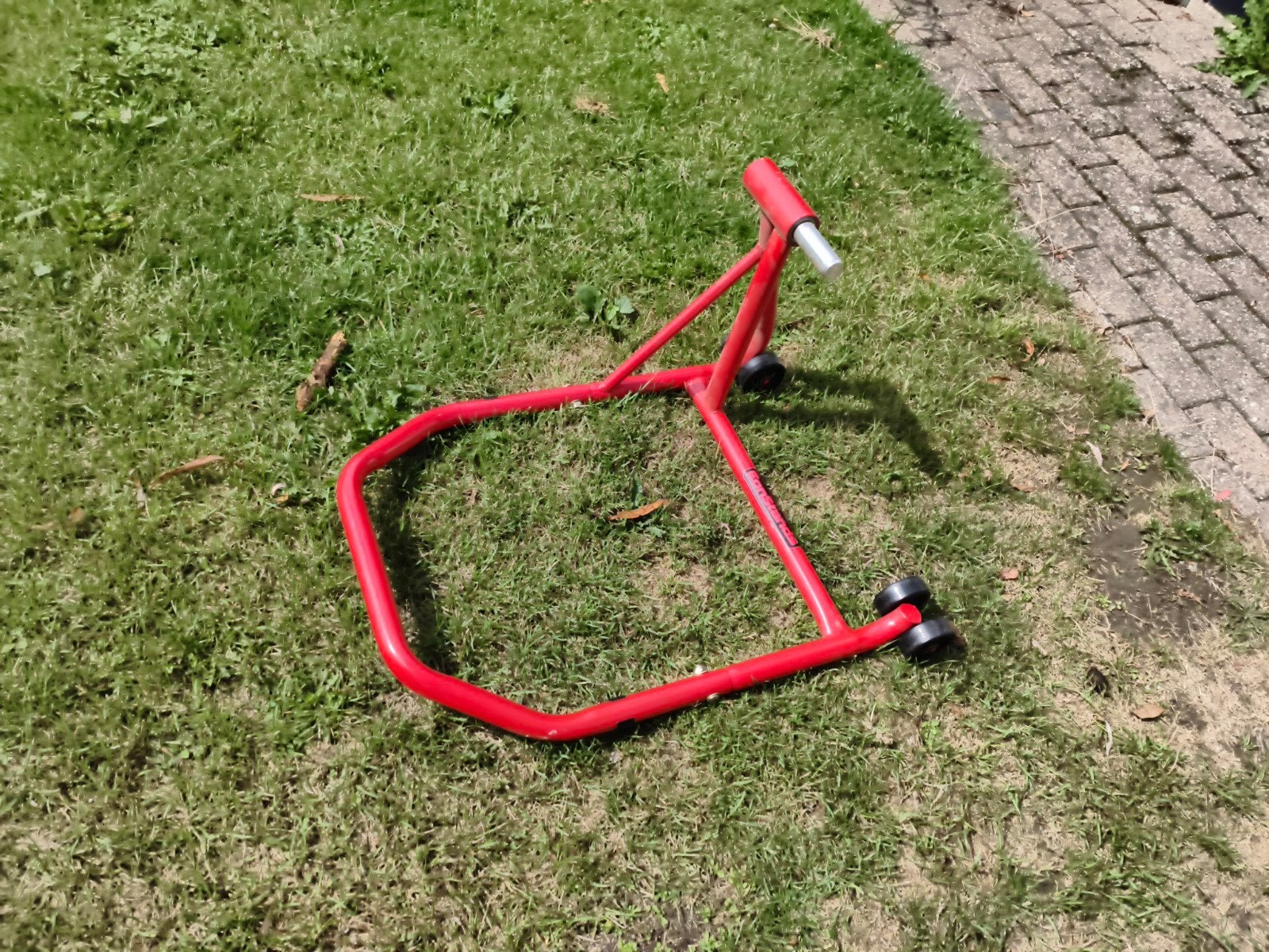 Constands Motorfiets paddockstand rood, Ophalen, Gebruikt