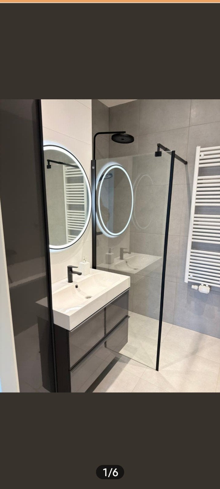Badkamer set wastafel spiegel hoge kast 200€, Ophalen, 50 tot 100 cm, Rond, Nieuw