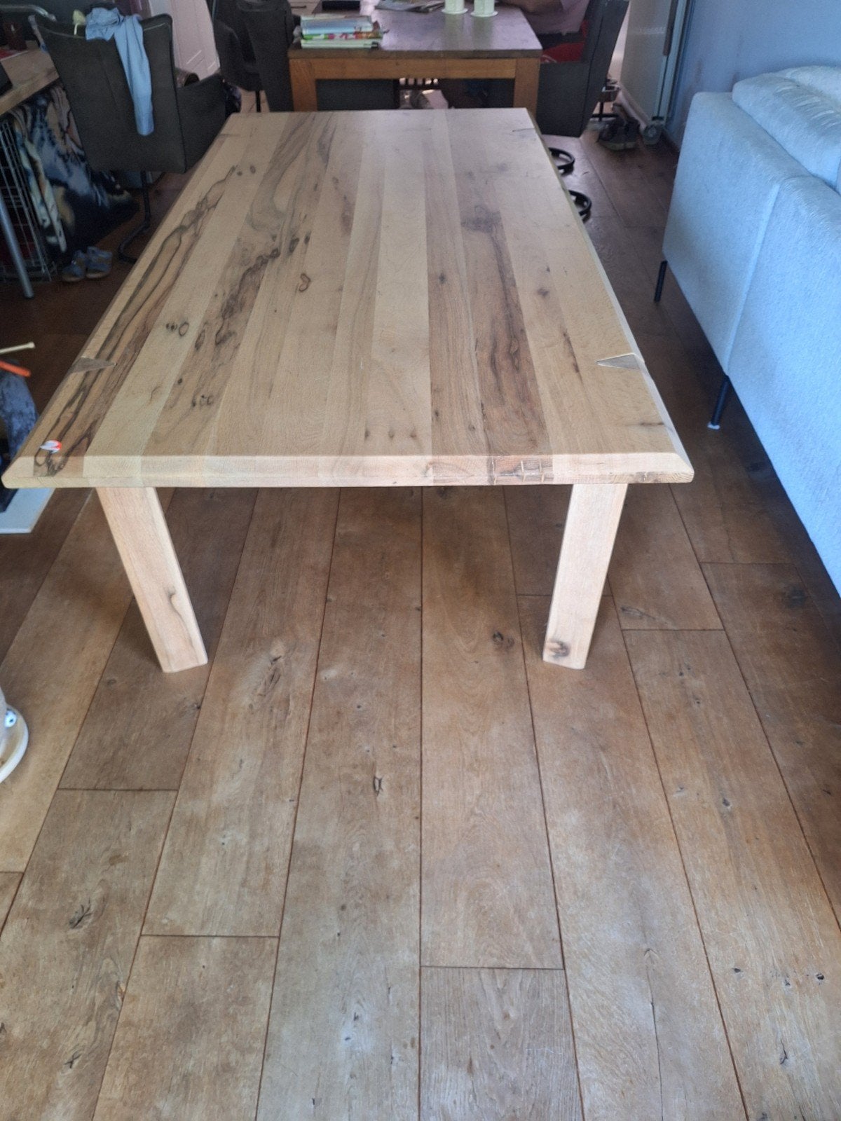 Nieuwe licht grenen eettafel 200x100x75 cm, Ophalen, 100 tot 150 cm, Eikenhout, Nieuw