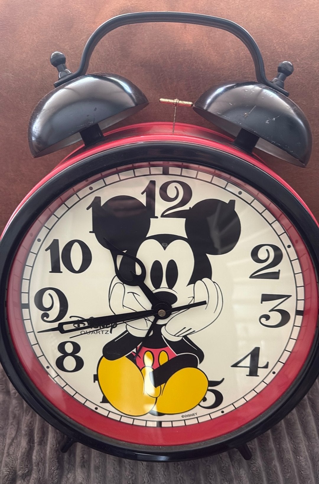Retro Micky Mouse klok, Ophalen, Gebruikt, Analoog, Wekker of Tafelklok