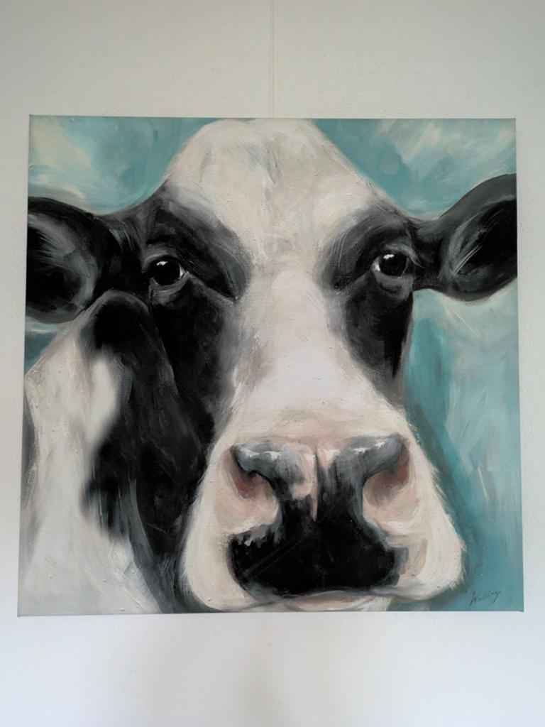 Schilderij: Koeienportret op Canvas, Ophalen