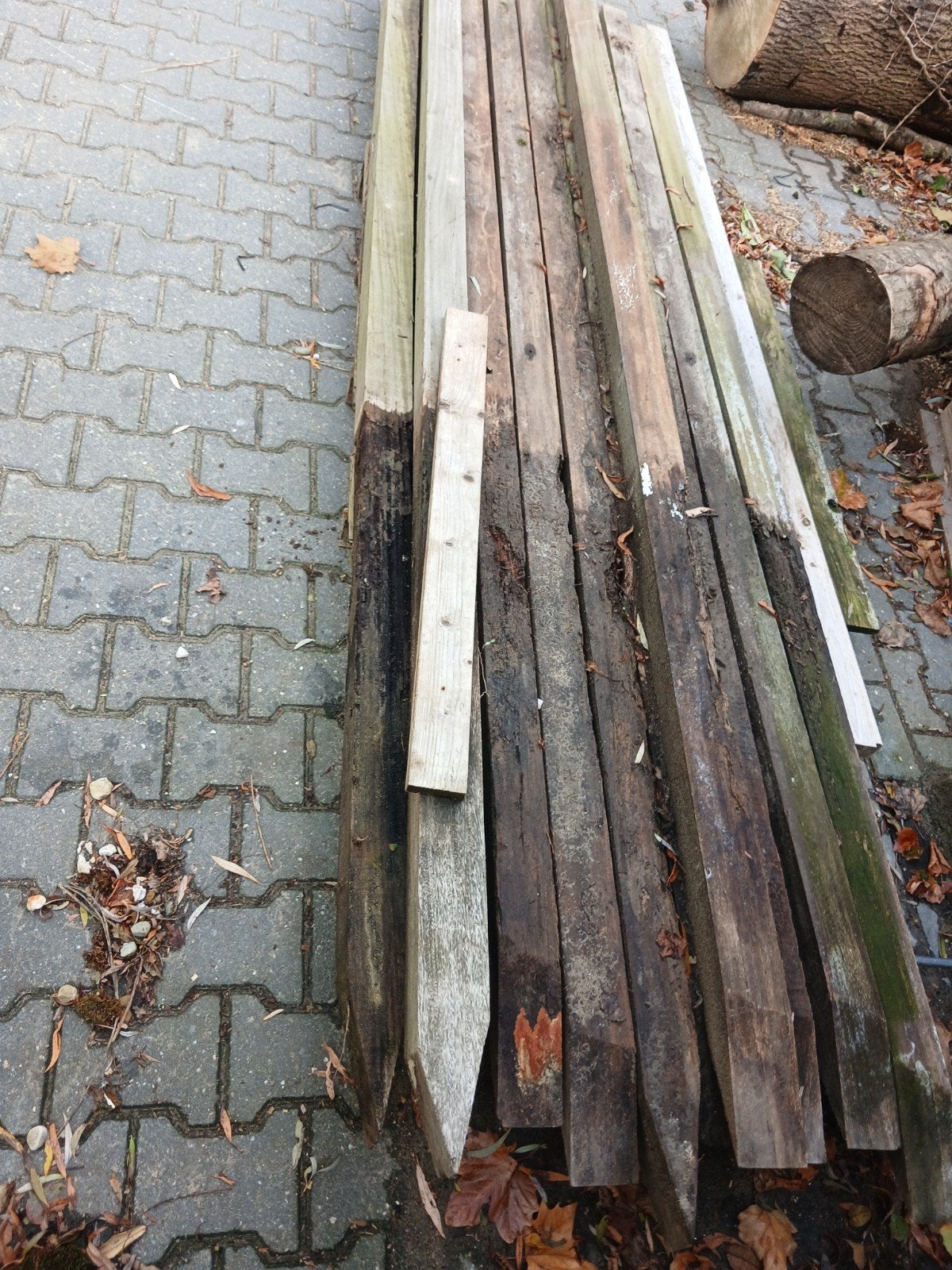 hardhouten palen 8x8x300cm 11 stuks, Ophalen, Gebruikt, 250 cm of meer, Palen